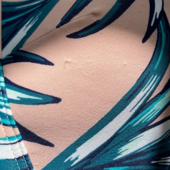 Victoria's Secret PINK Palm Tree Print Bikini Swimsuit Top Small Strappy Mesh - Picture 4 of 5
